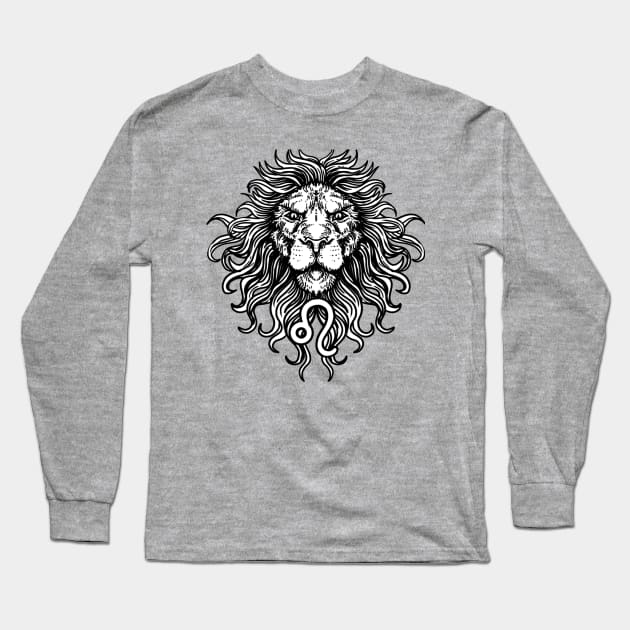 Leo Zodiac Sign Birthday Gift Long Sleeve T-Shirt by Kneazal